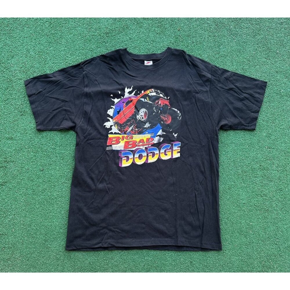 Vintage 90s Big Bad Dodge Monster Trucker Graphic T-Shirt Size XL
